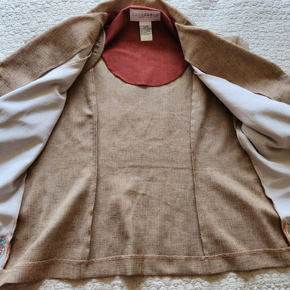 Boho Southwestern Vintage Top Womens 14 Embroidered Hem Cottagecore 90s Y2K - Picture 16 of 16